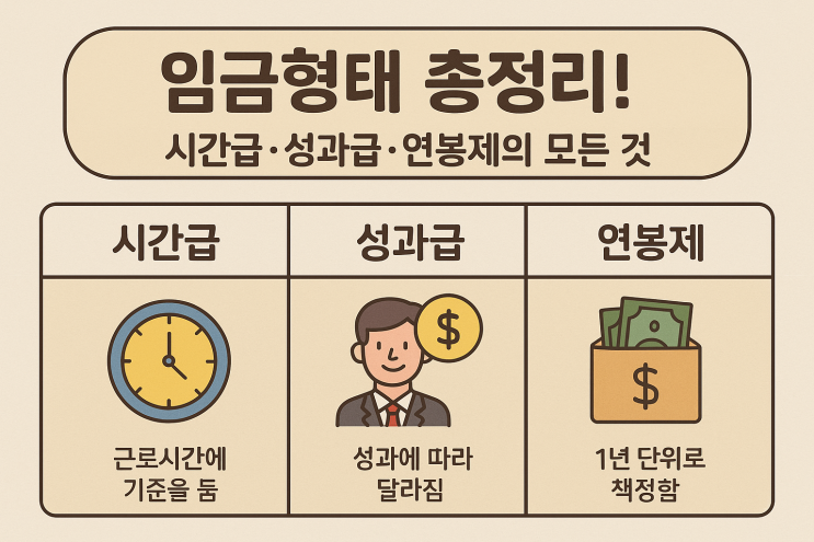 (임금관리) 임금형태 총정리! 시간급 · 성과급 · 연봉제의 모든 것