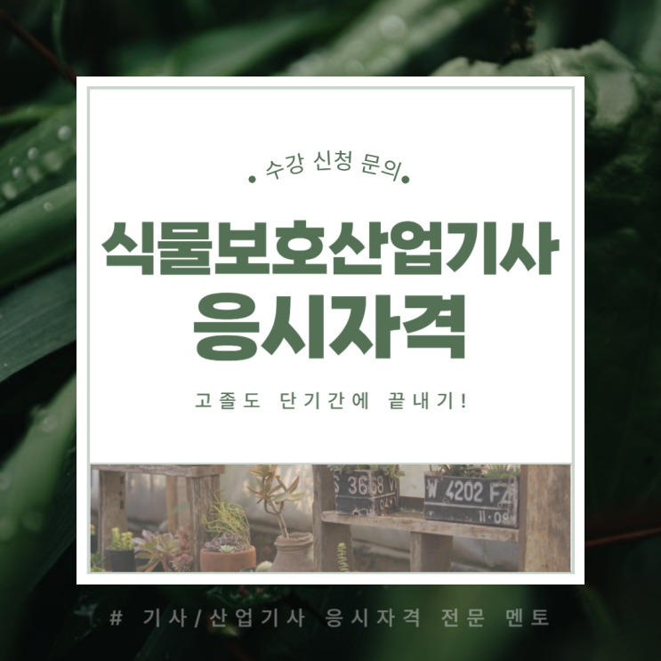  식물보호산업기사 응시자격 고졸도 갖춰요