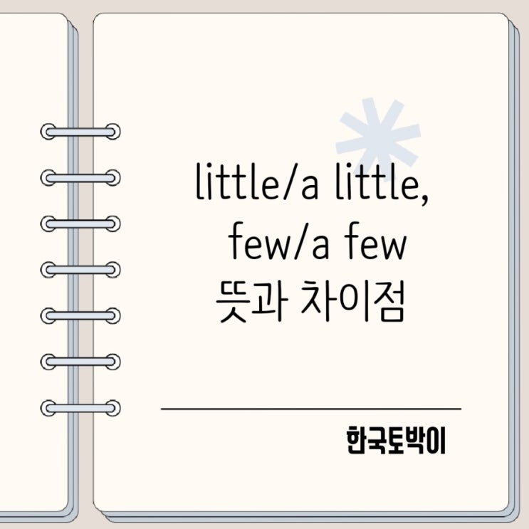  영어관사 little, a little, few, a few 뜻 차이