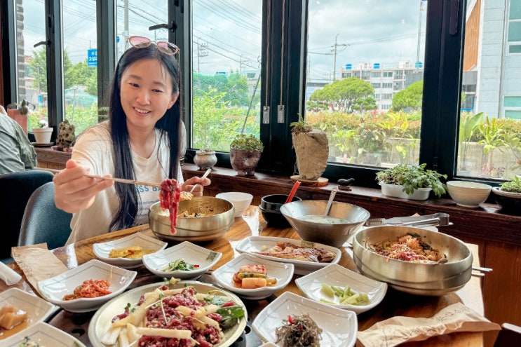 경남 고성 공룡 박물관 맛집 점심 정동한우 식당