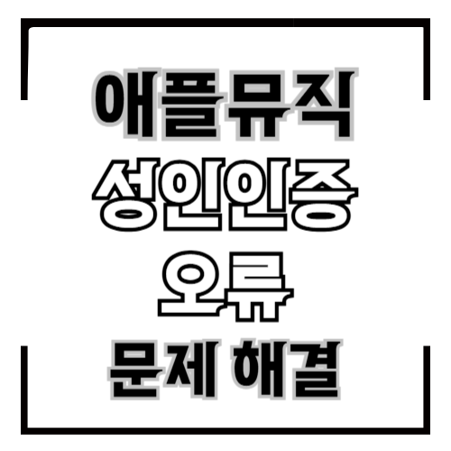 애플뮤직 성인 인증 오류 해결