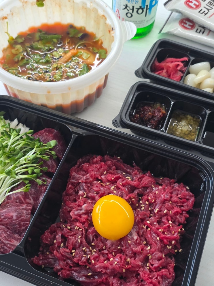  수원 육회 맛집, 우아한녀석들 금곡점 배달 추천