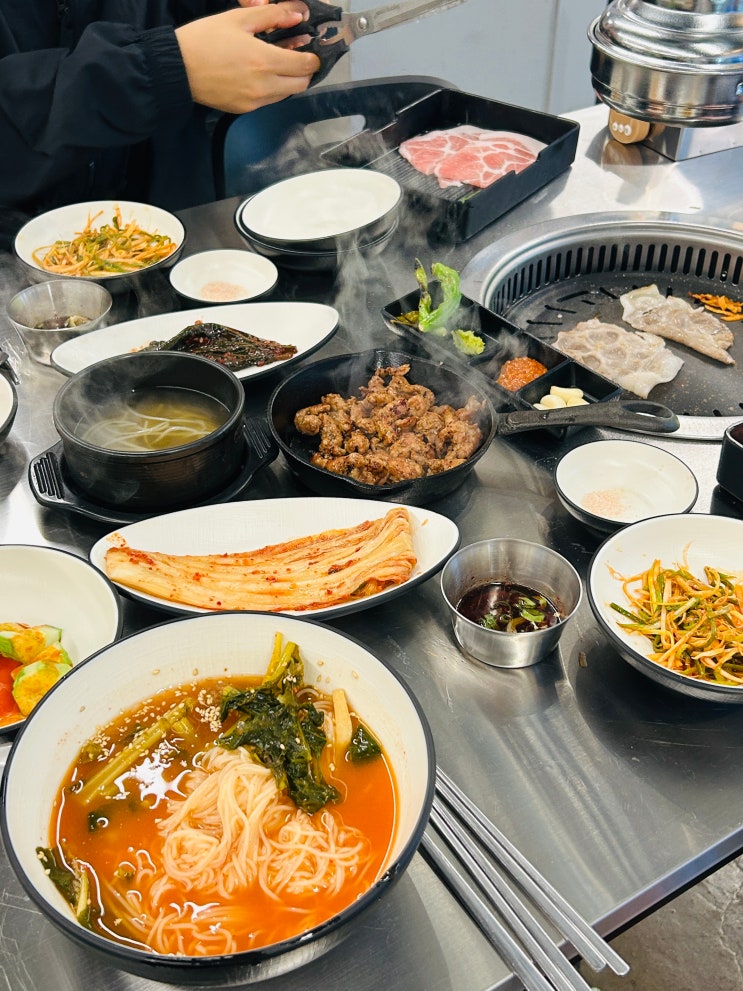 대전 중리동 맛집 만나숯불구이 본점 쫄목살 오돌갈비 열무국수