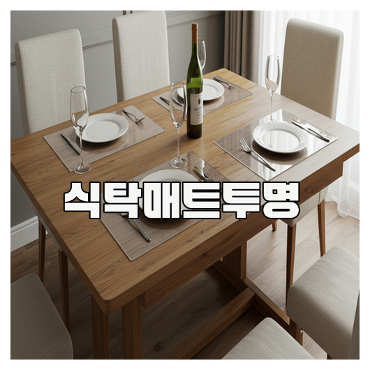세련된 식탁 연출, 투명 식탁매트로 완성하세요