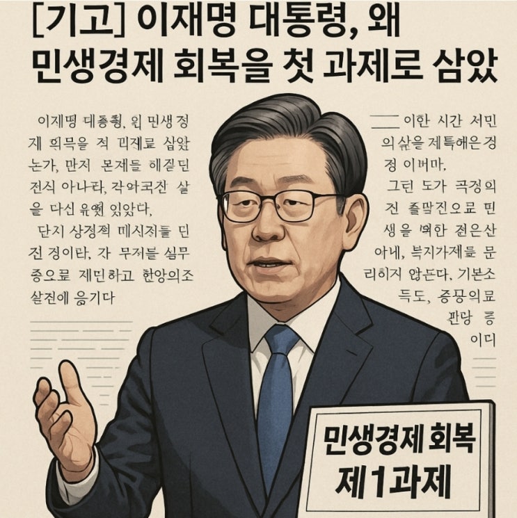 <b>이재명 대통령</b>, 왜 민생<b>경제 회복</b>을 첫 과제로 삼았는가