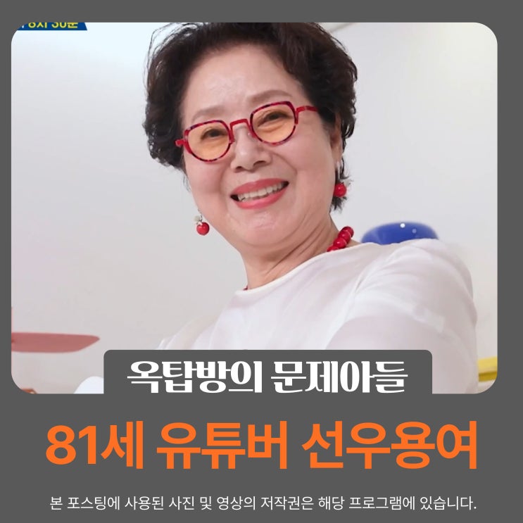 옥탑방의 문제아들 273회 줄거리 81세 유튜버 <b>선우용여</b> MZ도... 