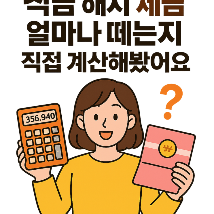  적금 해지 세금 얼마나 떼는지 직접 계산해봤어요