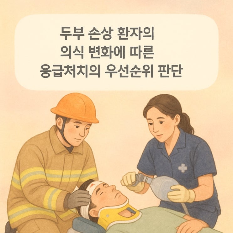  두부 손상 환자의 의식 변화에 따른 응급처치의 우선순위 판단