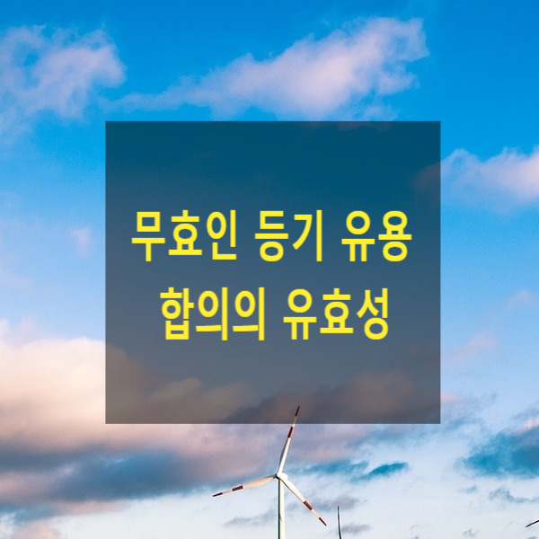 무효인 등기 유용 합의의 유효성