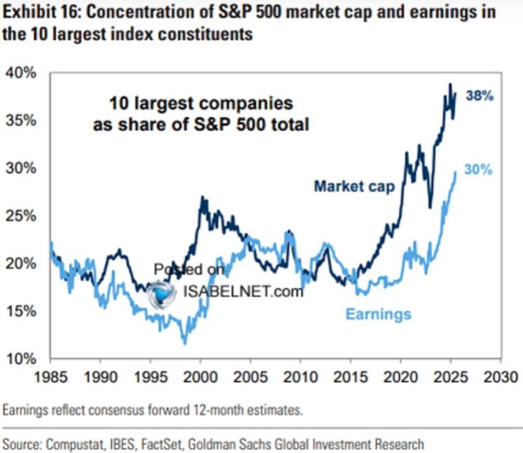  S&P500 상위10종목( 시가총액 vs 순이익 )