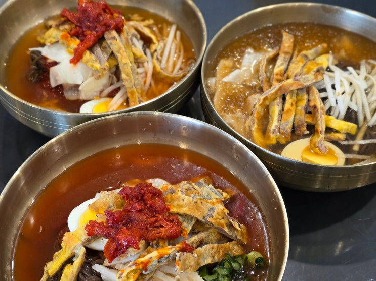  진주 자가제면의 냉면 주문시 육전초밥을 가좌동 정미면옥