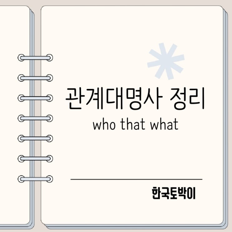  관계대명사 who that what 차이 쉽게