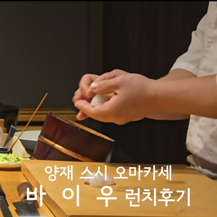  서울 양재시민의숲 양재천맛집 초밥 스시 오마카세 바이우 런치 후기