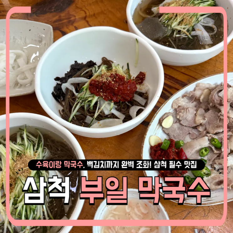  삼척 부일막국수 리뷰 | 쫄깃한 메밀면과 백김치 수육의 찰떡 조합!