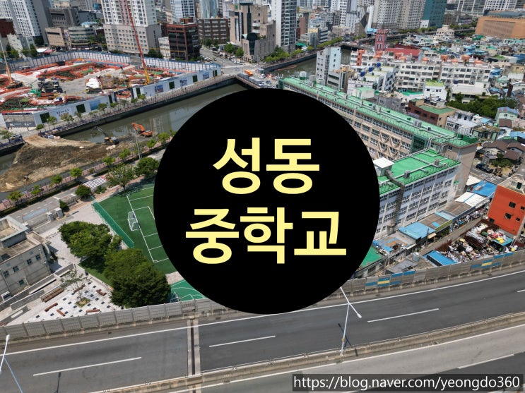  성동중학교와 문현금융단지 스카이라인 (25년 5월 27일 촬영)