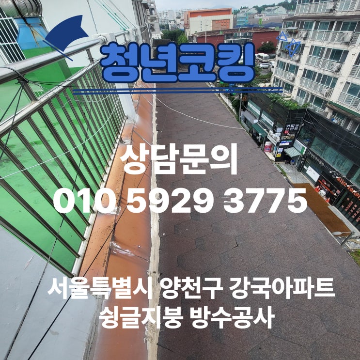  서울특별시 양천구 슁글지붕 방수공사 실리콘코킹은 청년코킹