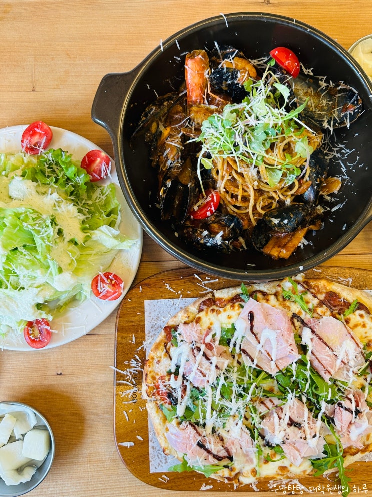 대전 도안동 맛집 듀플렉스 대전도안본점 해산물 토마토 파스타 잠봉뵈르 루꼴라 피자 후기