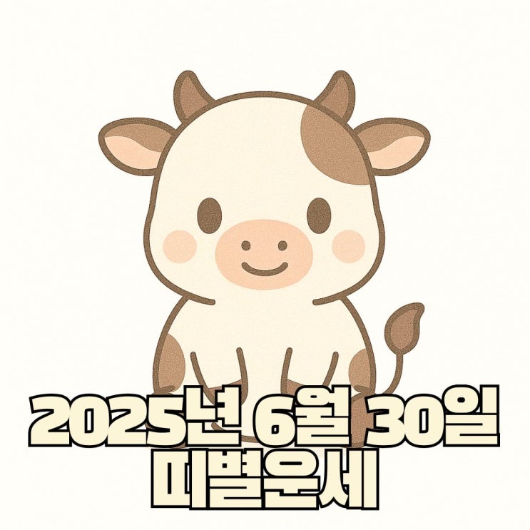 2025년 6월 30일 띠별운세