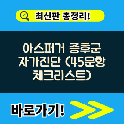 아스퍼거 증후군 자가진단 (45문항 체크리스트)
