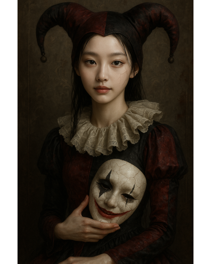  비극의 조커 소녀 일러스트