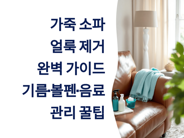  가죽 소파 얼룩 제거 완벽 가이드: 기름·볼펜·음료 관리 꿀팁