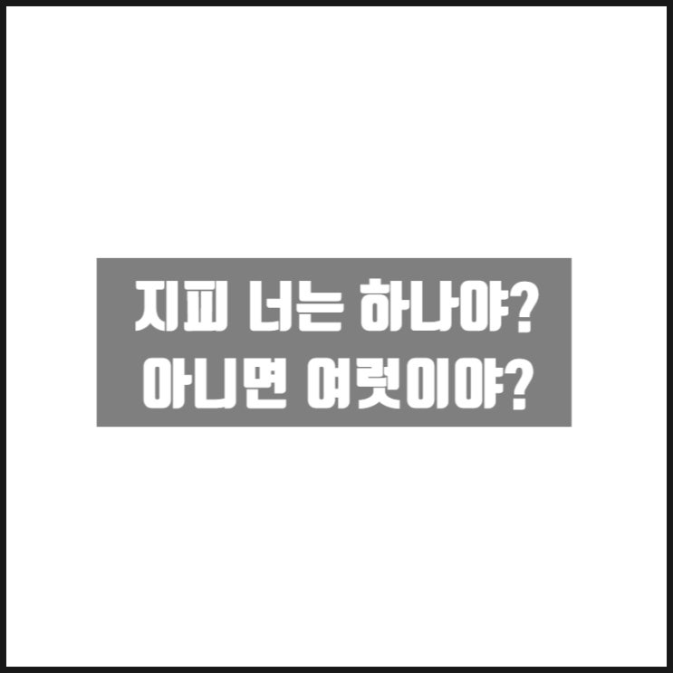 지피 너는 하나야? 아니면 여럿이야? 지피 너는 하나야? 아니면 여럿이야?