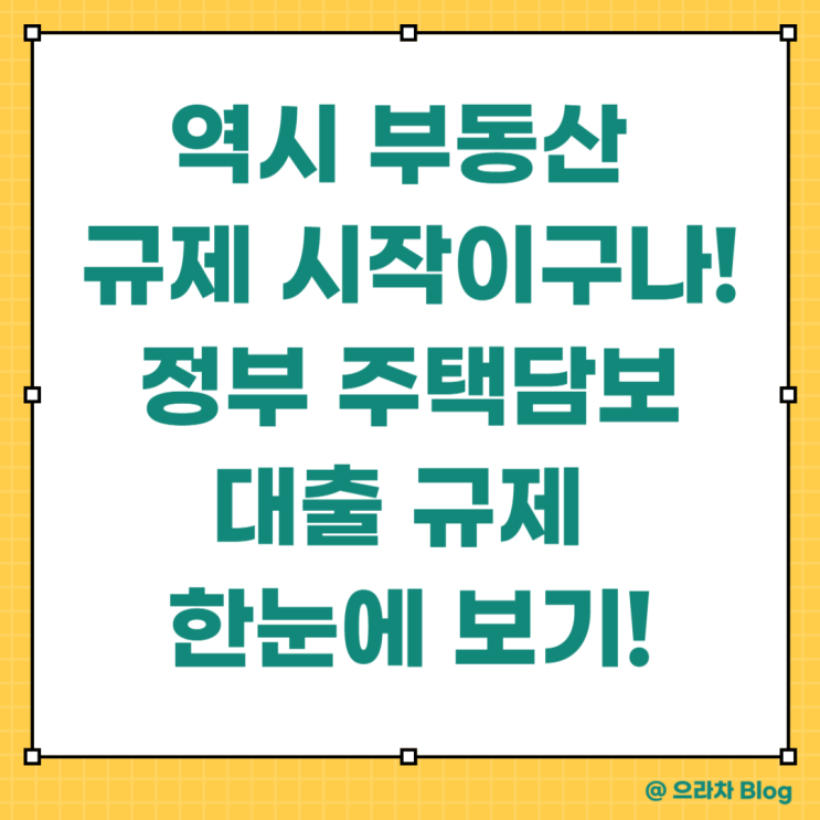 주택담보대출 한도 6억 원 제한...정부 규제 한눈에 보기(fea.난 이래서 주식이 좋아)