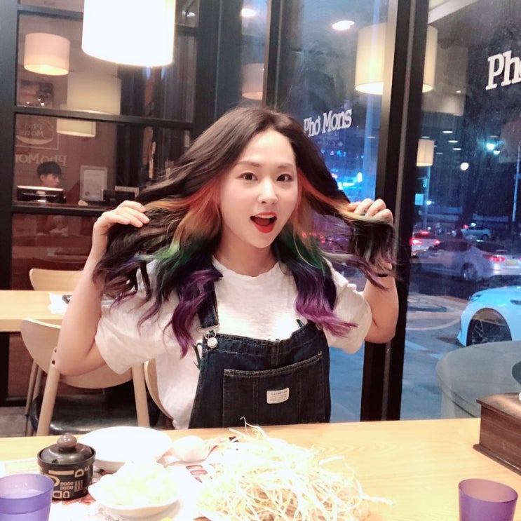  동탄 헤어샵이 추천하는 여름 컬러 시크릿 투톤 무지개염색!