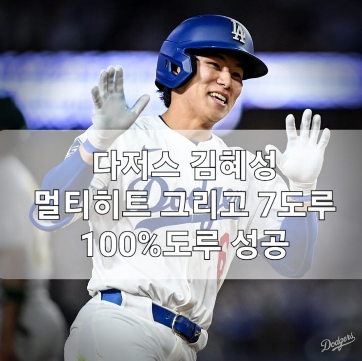 다저스 <b>김혜성 멀티히트</b>, 도루 기록 존재감 증명
