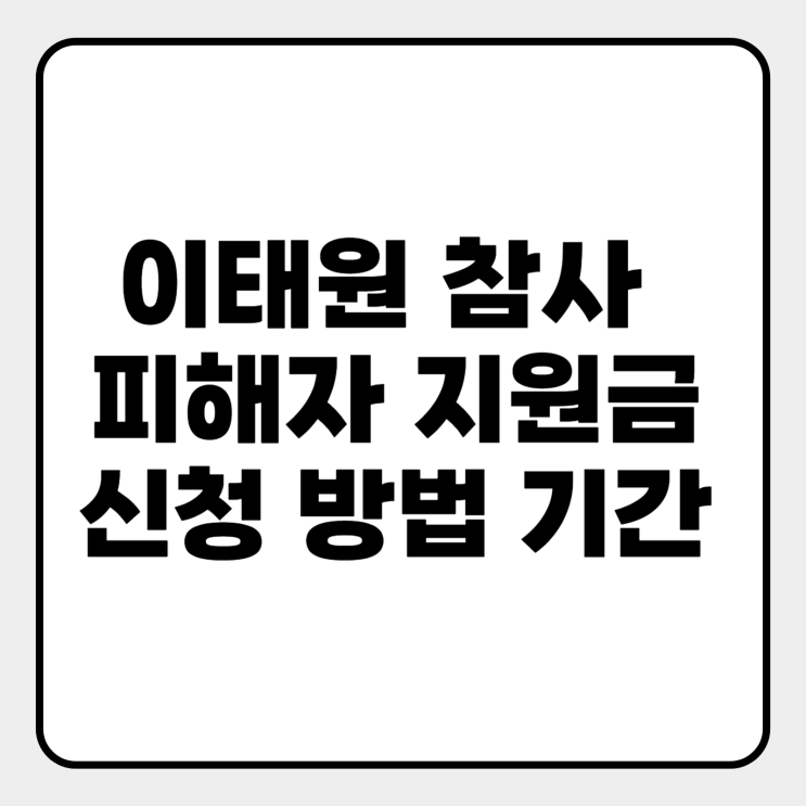  이태원 참사 피해자 지원금