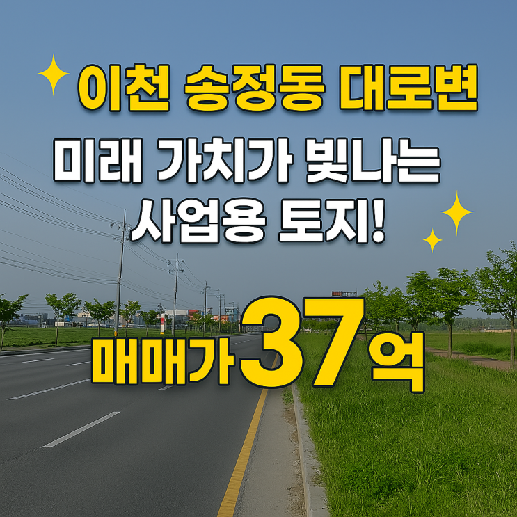   이천 송정동 대로변, 미래 가치가 빛나는 사업용 토지! (매매가 37억) 이천IT부동산