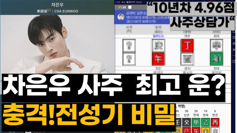 연예인 차은우 사주팔자 2025년 운세! 지금 인생이 전성기인 3가지 이유(묘월생 신미일주)