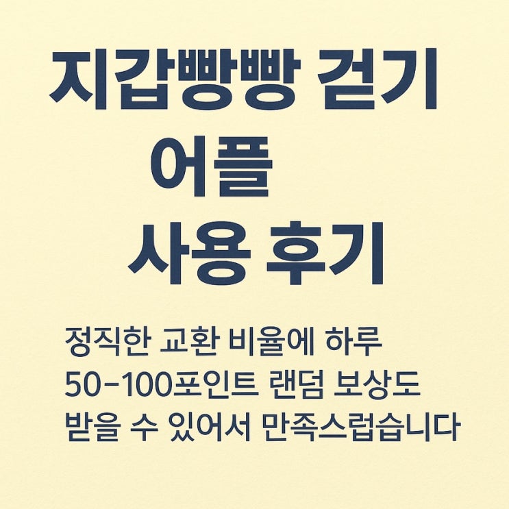  지갑빵빵 걷기 어플 사용 후기 – 정직한 1:1 [HDB9N8]