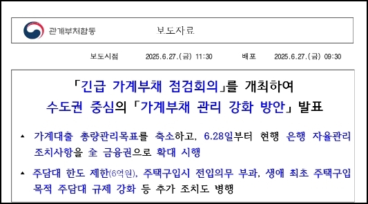 6.27 부동산대책 정리 강력한 부동산대출 규제 대책