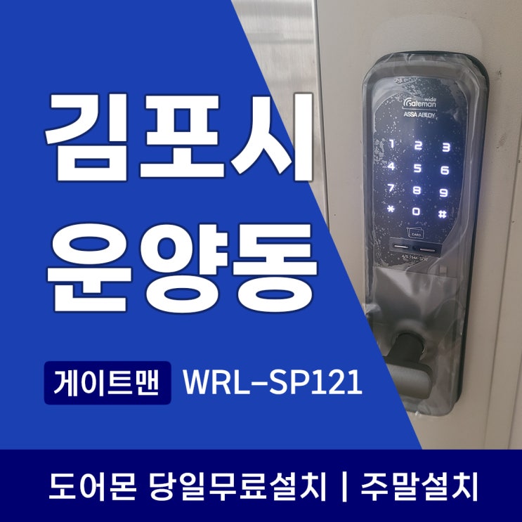  김포 운양동 도어락 설치, 어떻게 진행될까요? 게이트맨 WRL-SP121 후기