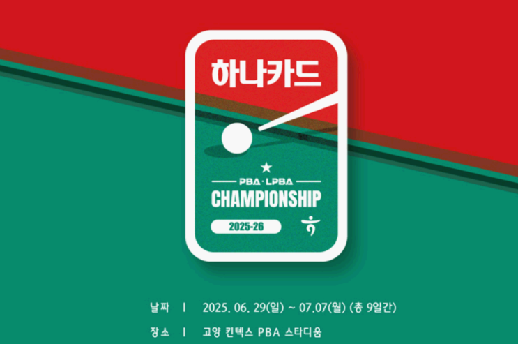 <b>하나카드</b> 프로당구 대회 개막! 2025-26 PBA-LPBA <b>챔피언십</b>