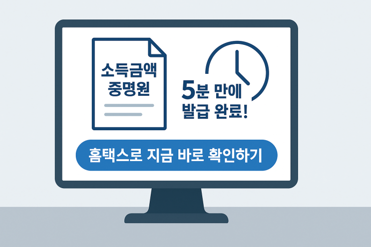 은행 마감 10분 전, 홈택스 덕분에 소득금액증명원 5분 만에 발급받은 실제 후기