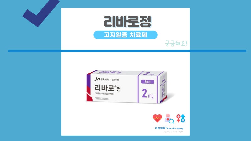 리바로정 4MG 2MG 효능 복용법 부작용 고지혈증
