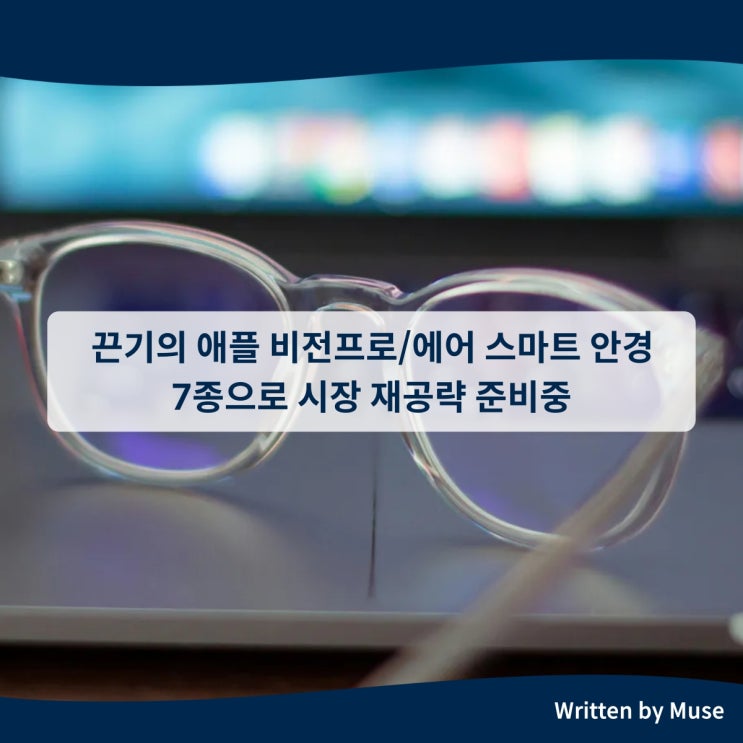 끈기의 애플 비전프로/에어 스마트 안경 7종으로 시장 재공략 준비중
