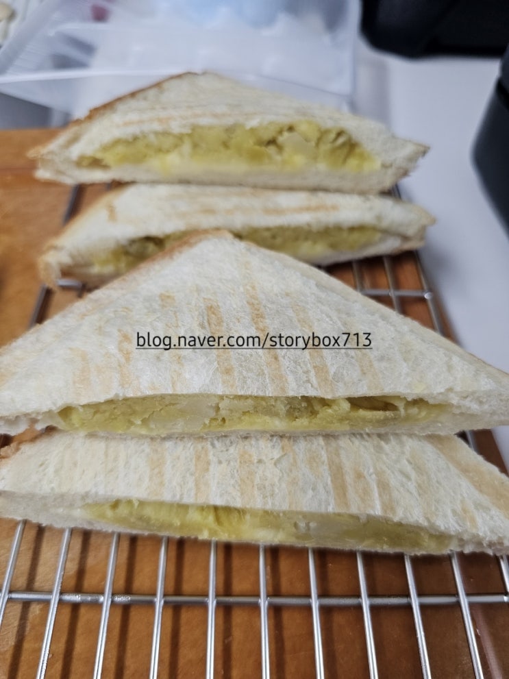  전자레인지로 간단하게 감자고구마 샌드위치.(아이 간식 도시락만들기)