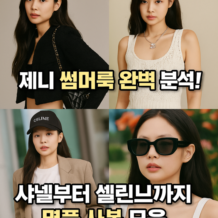 제니가 선택한 명품 썸머룩 - 셀린느부터 샤넬까지 사복 완벽 분석