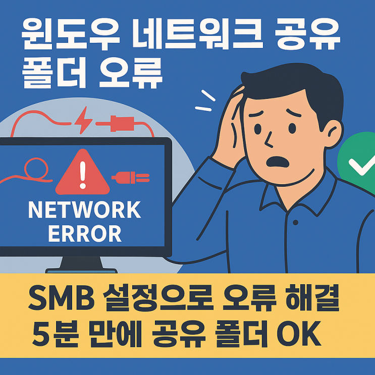  윈도우 네트워크 공유 폴더 오류?(확장 오류가 발생)