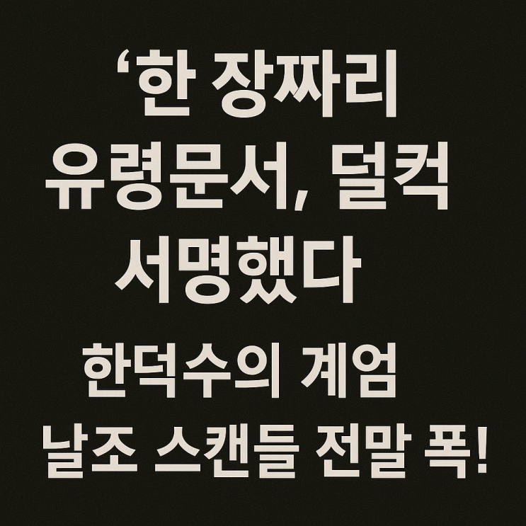 “한 장짜리 유령문서, 덜컥 서명했다”…<b>한덕수</b>의 <b>계엄</b>... 