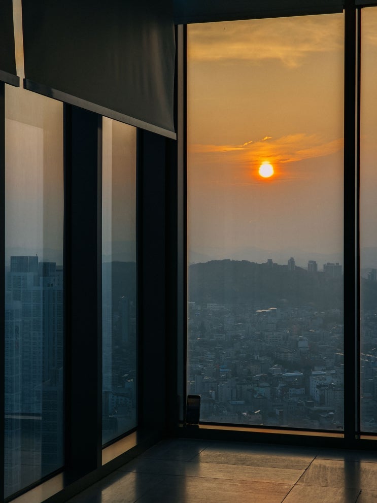  천안역 타운홀 전망대에서 보는 노을과 일몰(주차장, 카페)