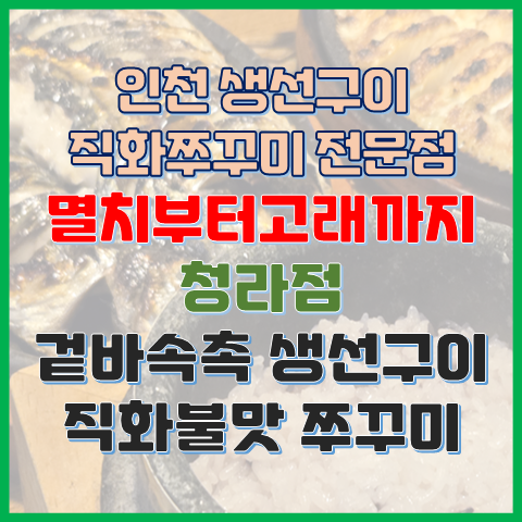  멸치부터고래까지 인천청라점 겉바속촉 직화불맛 생선 쭈꾸미 맛집