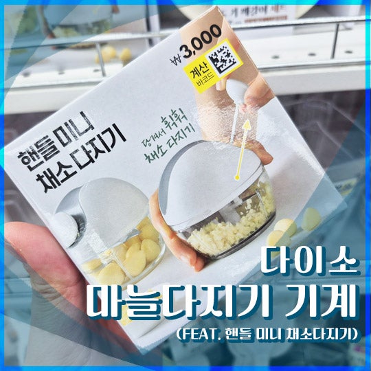 [내돈내산] 다이소 마늘다지기 후기 (핸들 미니 채소다지기)