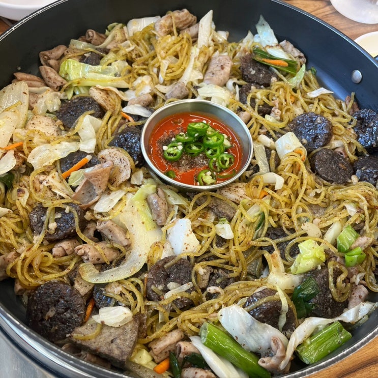  송도맛집 백순대볶음 백순대본가새맛 순대곱창볶음