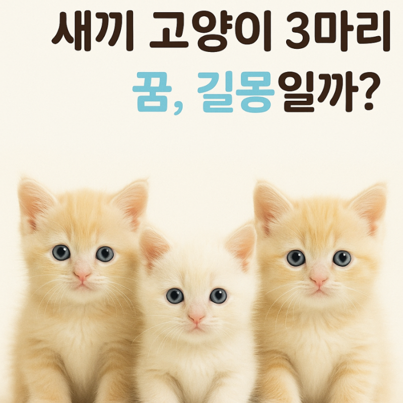 고양이 꿈해몽, 새끼 고양이 3마리 꿈...길몽일까?