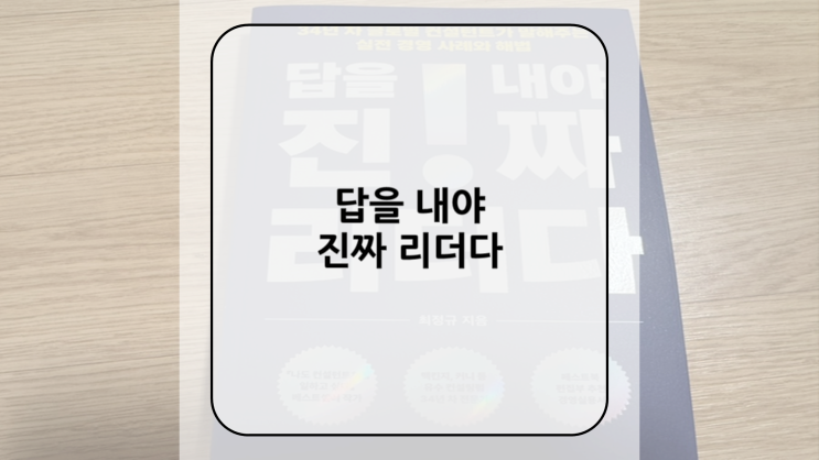 [CEO필독서] 답을 내야 진짜 리더다