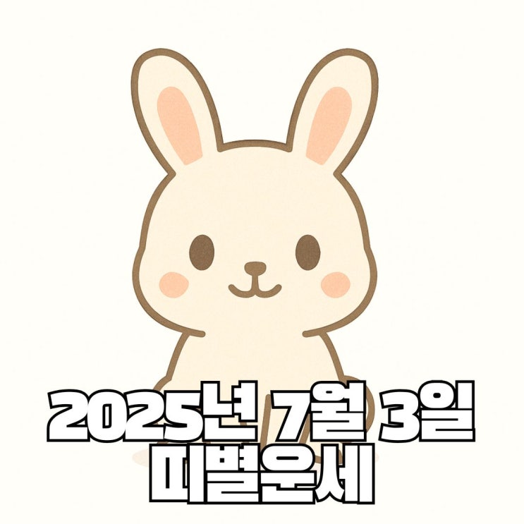 2025년 7월 3일 띠별운세